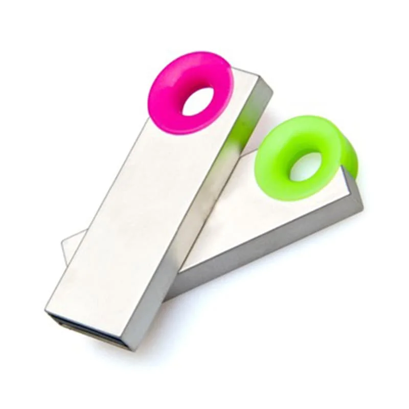 Metal Key colorful round hole  USB Flash Drive, customize wholesale print logo u disk